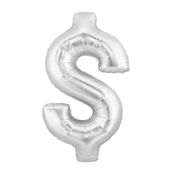 40-inch Silver Foil Dollar Sign