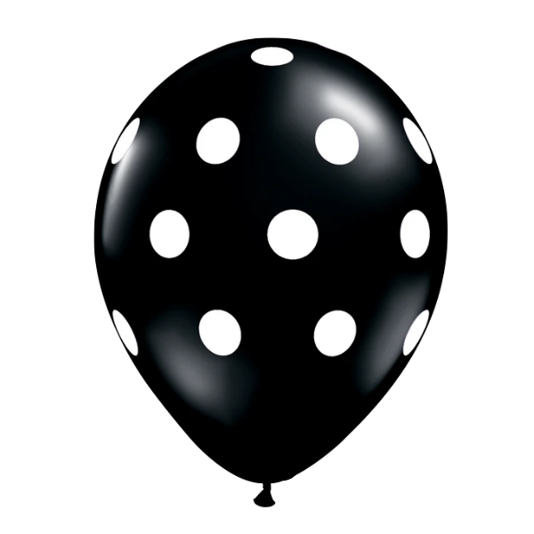 11-inch Black with White Polka Dots