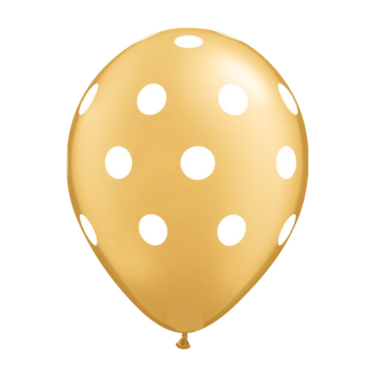 11-inch Gold with White Polka Dots