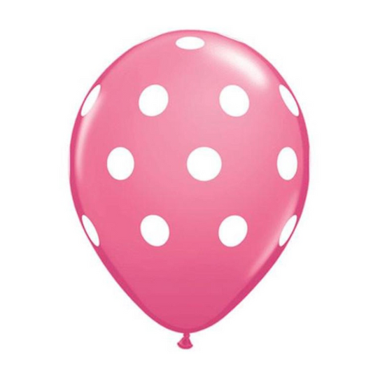 11-inch Pink with White Polka Dots