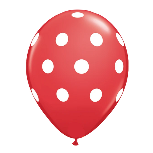 11-inch Red with White Polka Dots