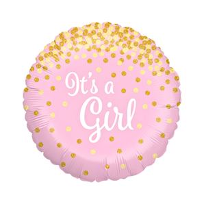 18-inch It's A Girl Glittering Mylar Balloon