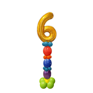 Number on Top! Colorful Balloon Party Pole