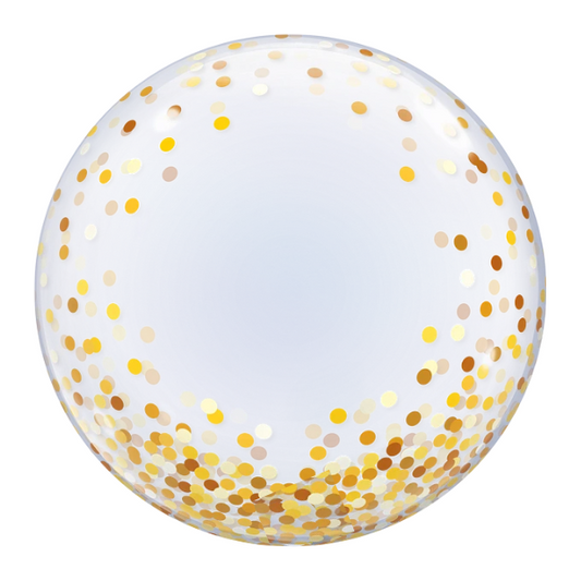 24-inch Gold Confetti Dots Bubble Balloon