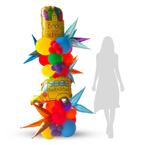 Colorful Back-to-School Balloon Column