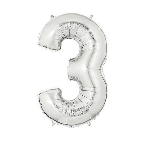40-inch Silver Number (0 to 9)