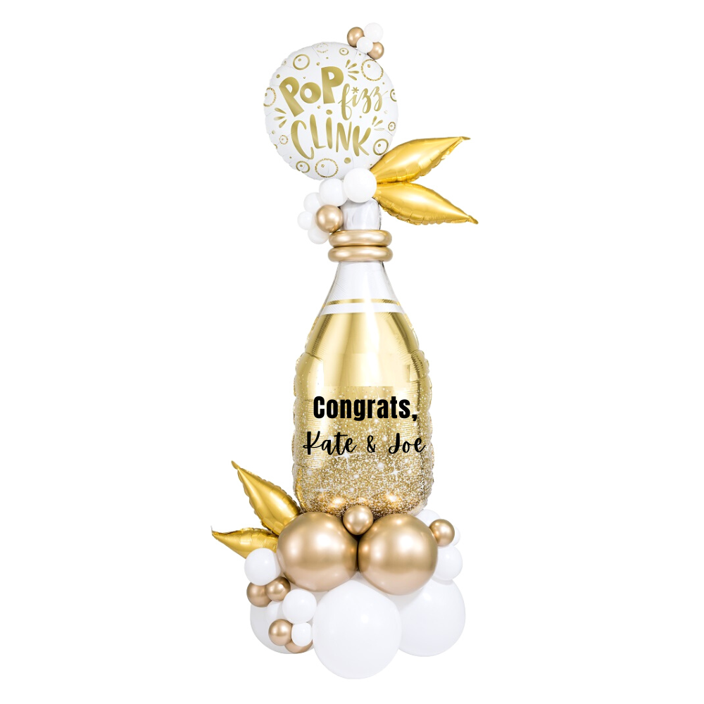 Pop Fizz Clink Champagne Bottle Balloon Arrangement