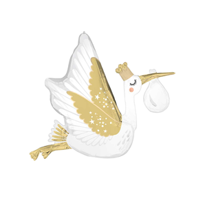 35-inch Satin Stork Mylar Balloon