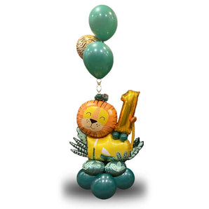 Welcome to Safari - Lion Themed Birthday Balloon Arrangement