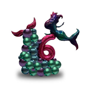 Under the sea! Mermaid Themed Birthday Balloon Arrangement