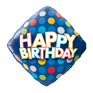 18-inch Blue & Colorful Dots