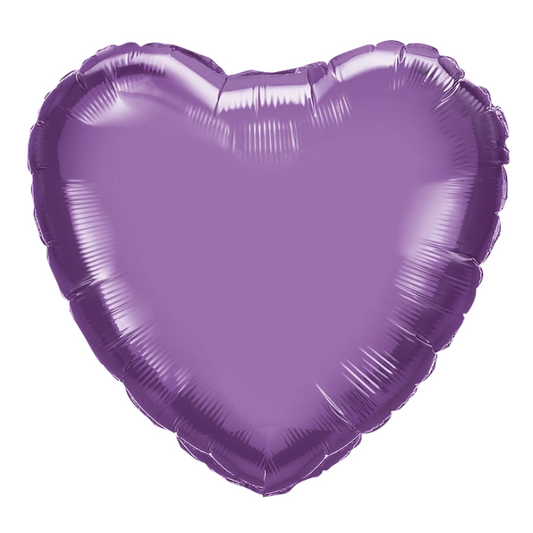 18-inch Chrome Purple Plain Foil Hearts