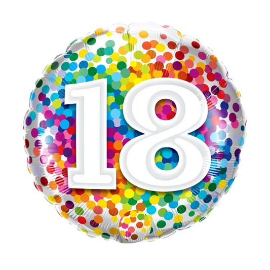 18-inch Colorful Round Age Mylar Balloon