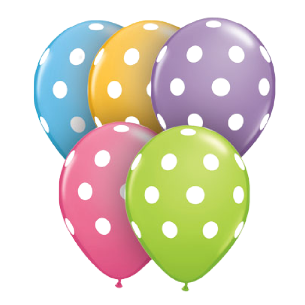 Dozen 16" Colorful Polka Dot Balloons