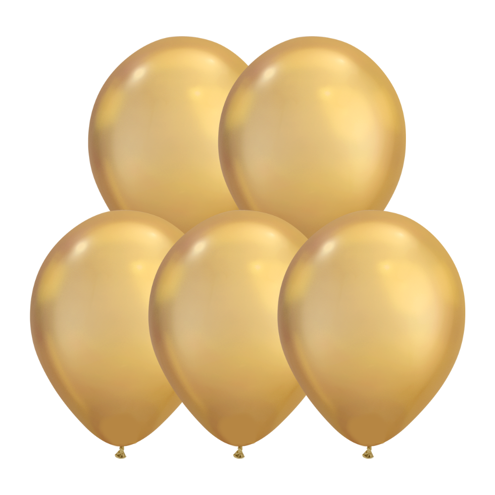 Dozen 11” Gold Chrome Balloons