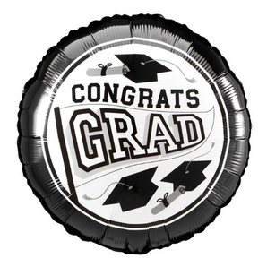 18-inch Congrats, Grad Black & White