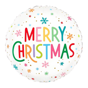 18in Merry Christmas Snowflakes Mylar Balloon