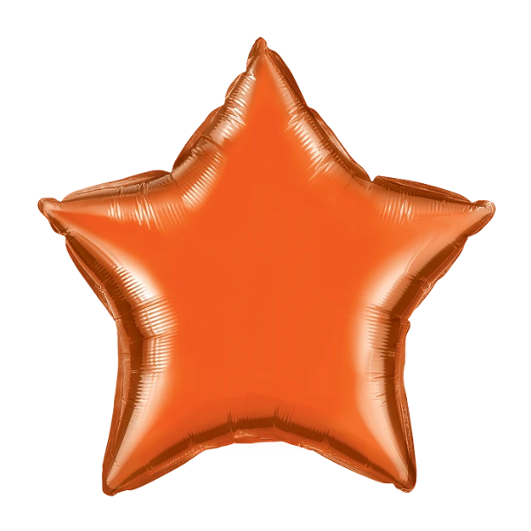 20-inch Orange Plain Foil Star