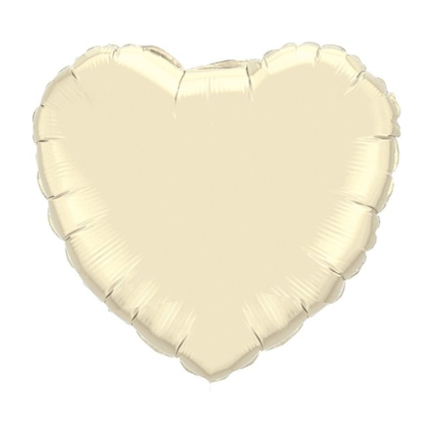 18-inch Pearl Ivory Plain Foil Hearts