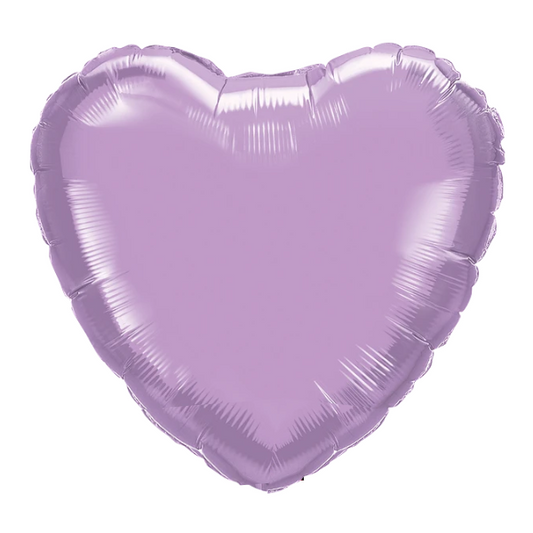 18-inch Pearl Lavender Plain Foil Hearts
