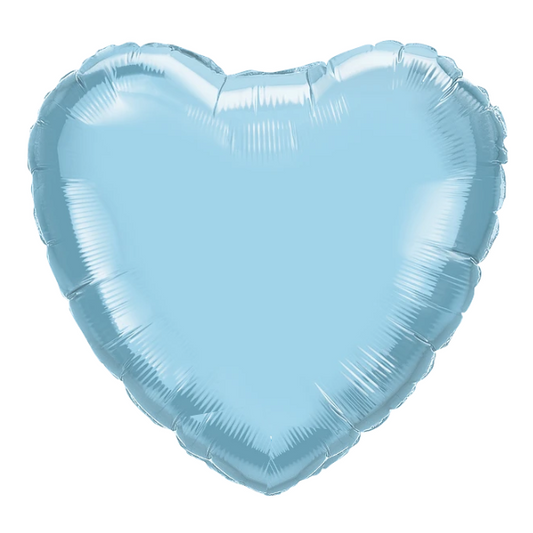 18-inch Pearl Light Blue Plain Foil Hearts
