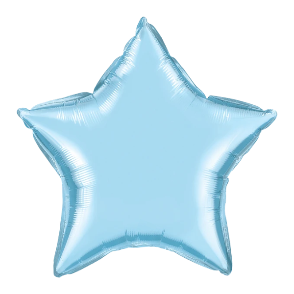 20-inch Pearl Light Blue Plain Foil Star
