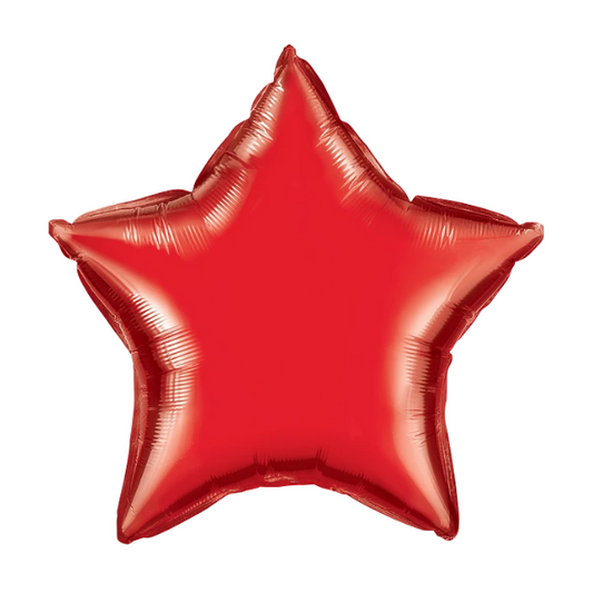 20-inch Ruby Red Plain Helium-filled Foil Star
