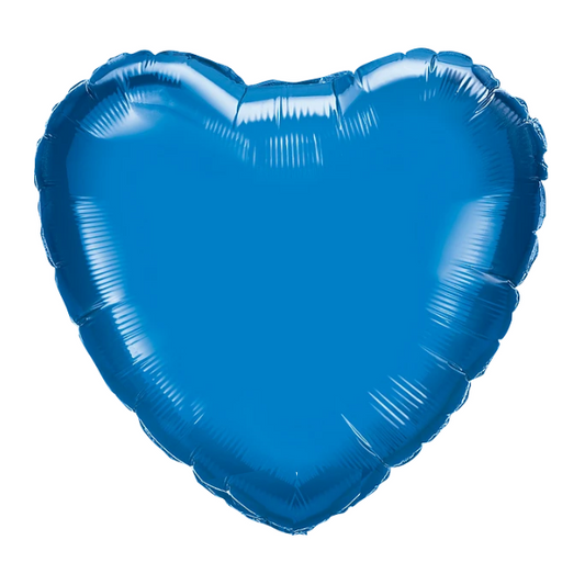 18-inch Sapphire Blue Plain Foil Hearts