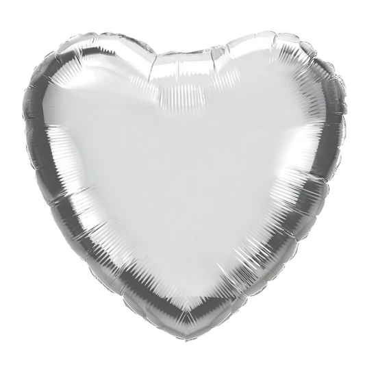 18-inch Silver Plain Foil Hearts