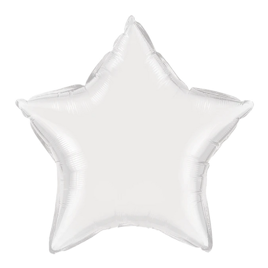 20-inch White Plain Foil Star