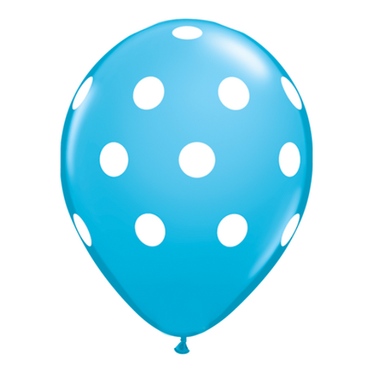 11-inch Light-blue Balloon with White Polka Dots
