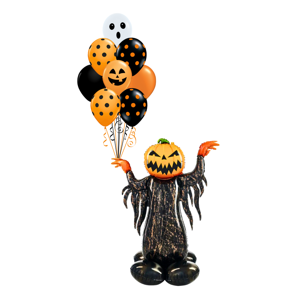 Scary Pumpkin Witch Balloon Arrangement
