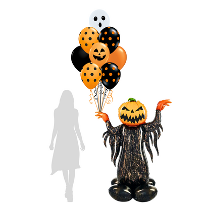 Scary Pumpkin Witch Balloon Arrangement