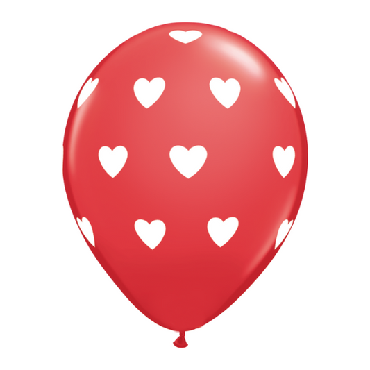 11-inch Heart-Printed Red Balloon