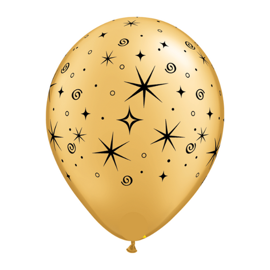 11-inch Sparkles & Swirls Gold Balloon