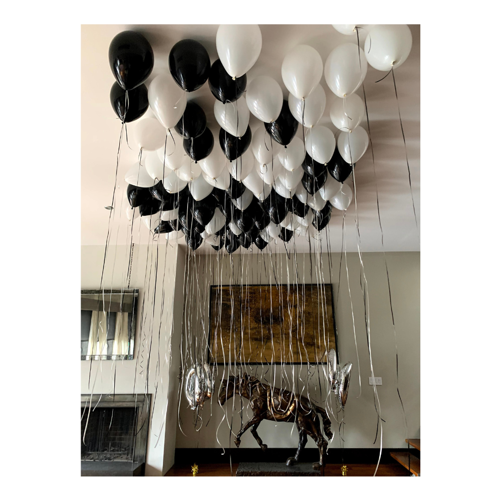 Dozen 11” Black and White Balloons