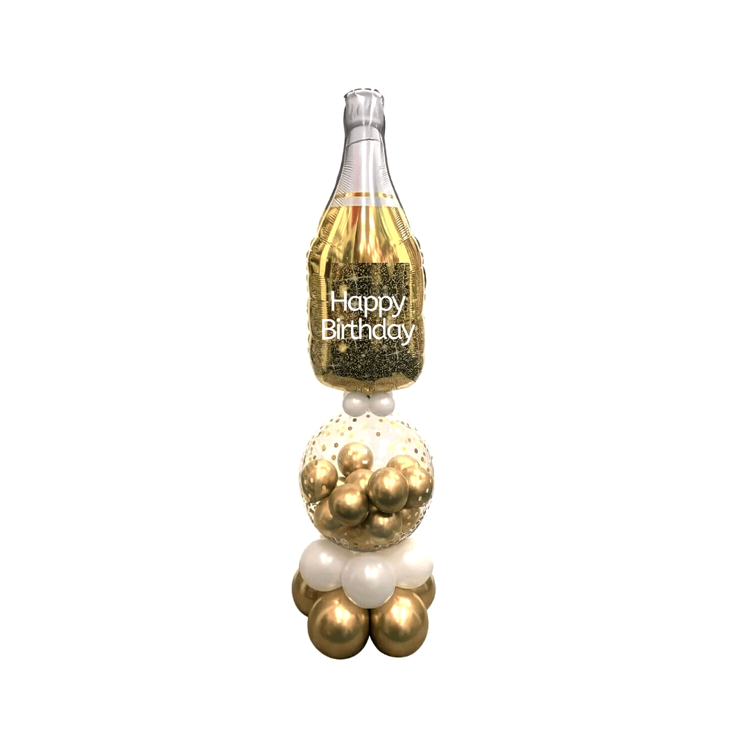 Birthday Clink, Champagne Bottle Balloon Arrangement