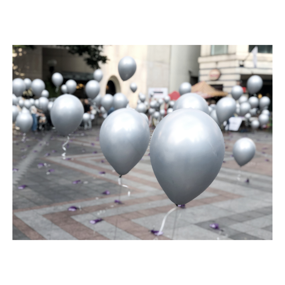 Dozen 11” Chrome Silver Balloons