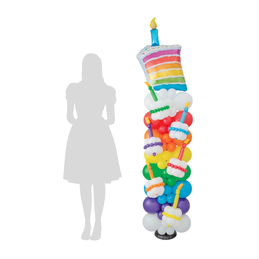Rainbow Cupcake Balloon Column