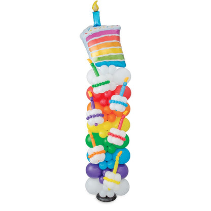 Rainbow Cupcake Balloon Column